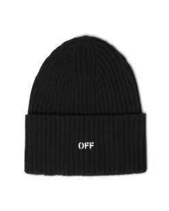 Schwarzer Beanie mit Logo