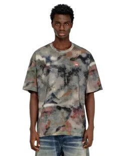 Schweres Baumwoll-T-Shirt mit Camouflage-Print - T-Shirts - Herren - Bunt