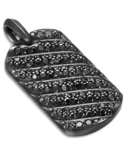 Sculpted Cable Anhänger mit Diamanten - Schwarz
