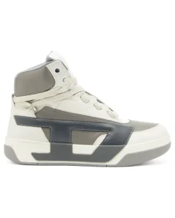 S-D-Ollie - High-Top-Sneaker aus Leder mit D-Logo - Sneakers - Herren - Weiss