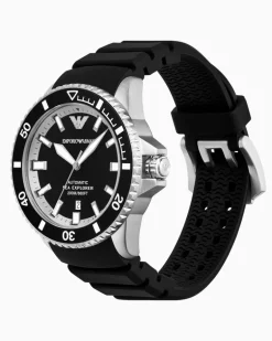 Sea Explorer Automatikuhr aus schwarzem Silikon Mehrfarbig