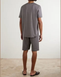 Sea Island Cotton-Jersey Pyjama Set Brown