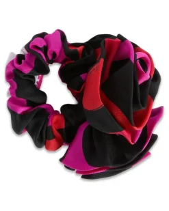 Seidenhaargummi mit Rosendetail - Rosa