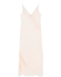 Seidennachthemd aus Calais-Caudry-Spitze - Rosa