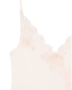 Seidennachthemd aus Calais-Caudry-Spitze - Rosa