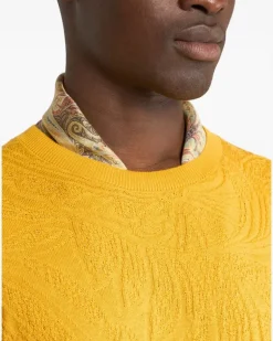 Seidenschal mit Paisley-Print - Gelb