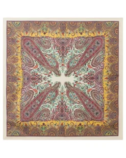 Seidenschal mit Paisley-Print - Gelb