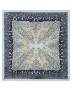 Seidenschal mit Paisley-Print - Blau