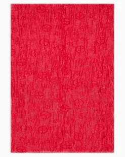 Seidenstola aus Froissè-Jacquard-Stoff Rot