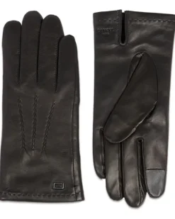 Sellier Handschuhe mit Logo-Stempel - Schwarz