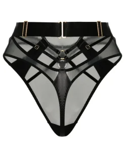 Semi-transparenter Vero Mesh-Tanga - Schwarz