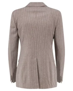 sequin-embellished pinstripe suit - Braun