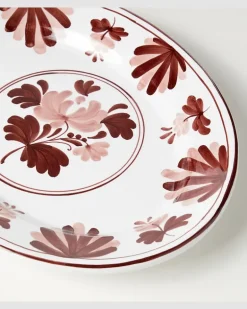 Servierplatte Blossom aus Keramik Braun