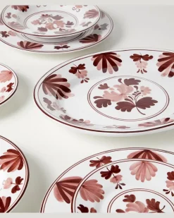 Servierplatte Blossom aus Keramik Braun