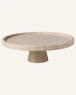 Servierschale Mt Fuß Manufacture Travertine beige