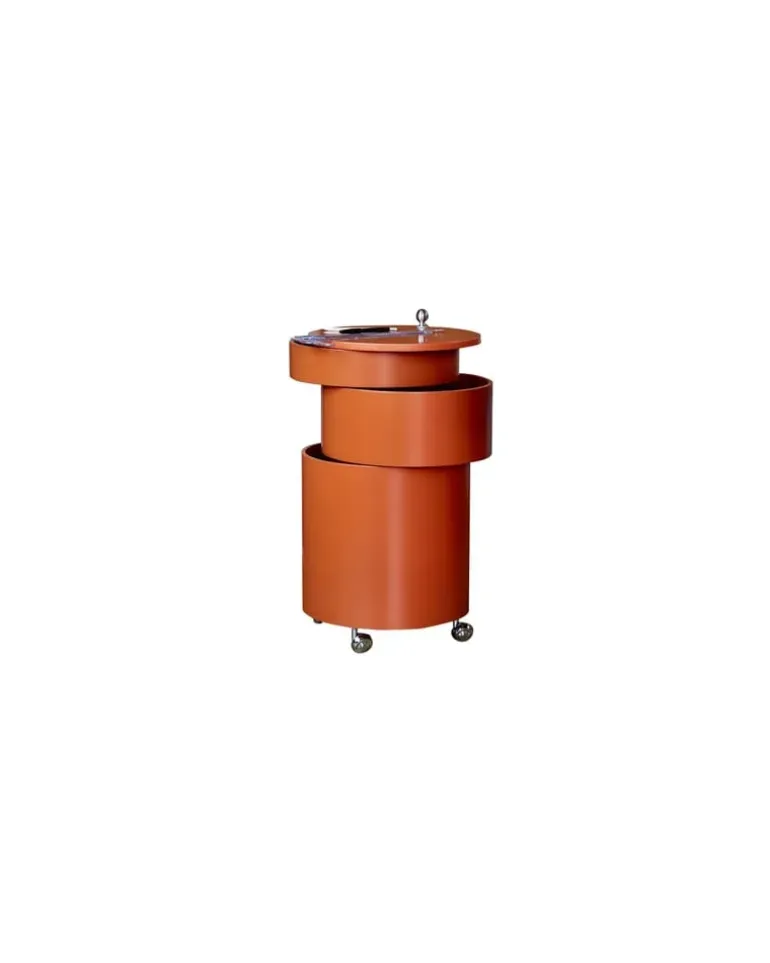 Servierwagen Barboy - Orange - mitteldichte bemalte Holzfaserplatte - Designer Verner Panton