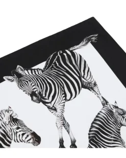 Servietten mit Animal-Print (2er-Set) - Weiß