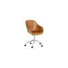 Sessel mit Rollen About a chair - Braun - Vollnarben-Leder - Designer Hee Welling