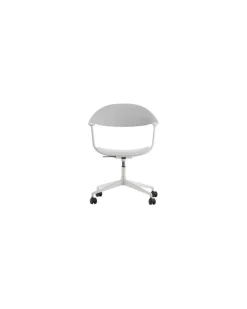 Sessel mit Rollen Mynt - Grau - Recyceltes Polypropylen - Designer Erwan Bouroullec