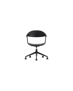 Sessel mit Rollen Mynt - Schwarz - Recyceltes Polypropylen - Designer Erwan Bouroullec
