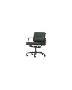 Sessel mit Rollen Soft Pad - Grün - Aluminium-Druckguß - Designer Charles & Ray Eames