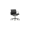 Sessel mit Rollen Soft Pad - Schwarz - Aluminium-Druckguß - Designer Charles & Ray Eames