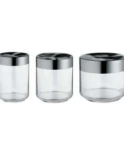 Set aus drei Aufbewahrungsgläsern - Silber