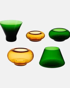 Set aus fünf Schalen Issey aus Muranoglas GrüN
