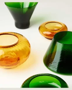 Set aus fünf Schalen Issey aus Muranoglas GrüN