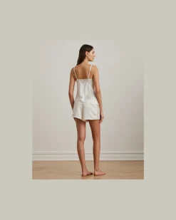 Set aus Pyjamashorts und Oberteil Cream