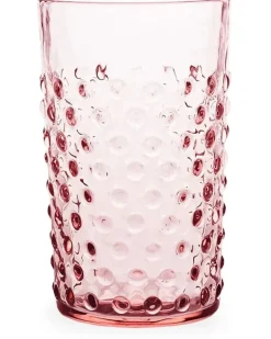 Set aus sechs Hobnail Gläsern - Rosa
