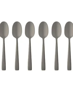 Set aus sechs Kaffeelöffeln mit Logo-Gravur - Schwarz