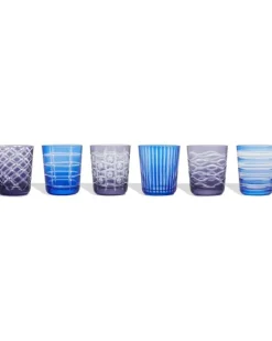 Set aus sechs Trinkgläsern - Blau