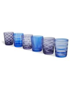 Set aus sechs Trinkgläsern - Blau