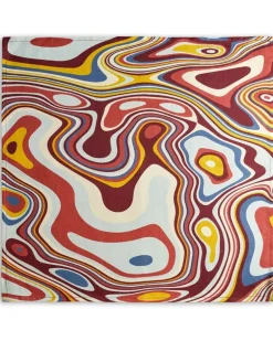 Set aus vier Sateen Waves Servietten - Rot