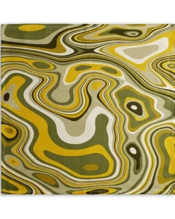 Set aus vier Sateen Waves Servietten - Grün