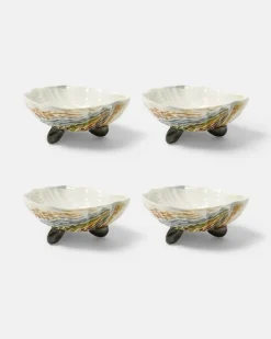 Set aus vier Servierschalen Oyster & Scallops Multicolor