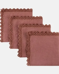Set aus vier Servietten Rosa