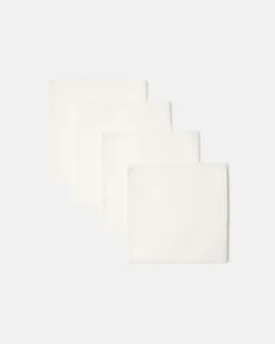 Set aus vier Servietten Weiß