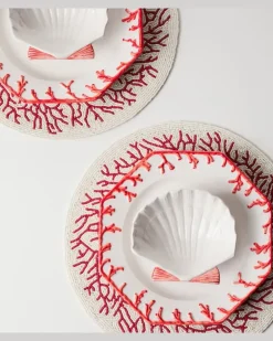 Set aus vier Tischsets Orange