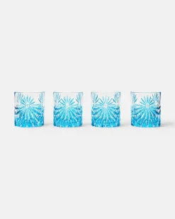 Set aus vier Tumbler-Gläsern Blau