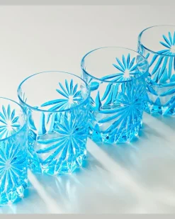 Set aus vier Tumbler-Gläsern Blau