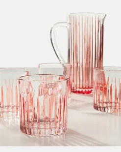 Set aus vier Tumbler-Gläsern Rot