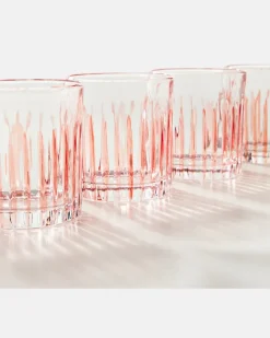 Set aus vier Tumbler-Gläsern Rot