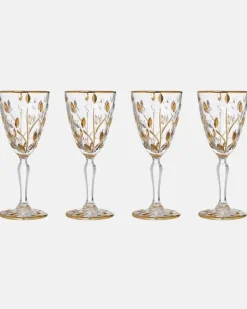 Set aus vier Weingläsern Multicolor
