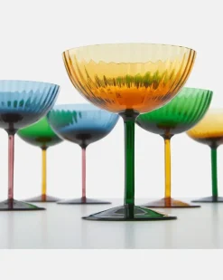 Set aus zwei Champagnerschalen Gelb