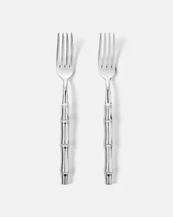 Set aus zwei Gabeln Bamboo Silber