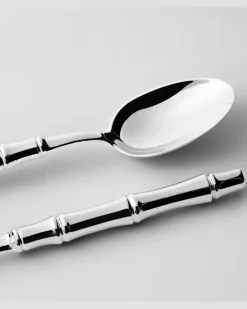 Set aus zwei Suppenlöffeln Silber
