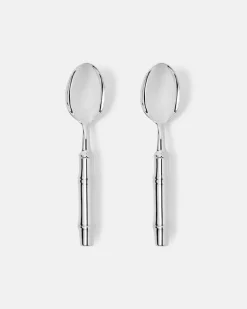 Set aus zwei Teelöffeln Silber