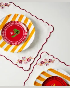 Set aus zwei Tischsets Weiß